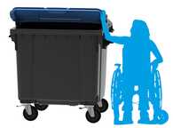 Pojemniki na odpady z płaską pokrywą Split 1100l ESE - dekiel w deklu